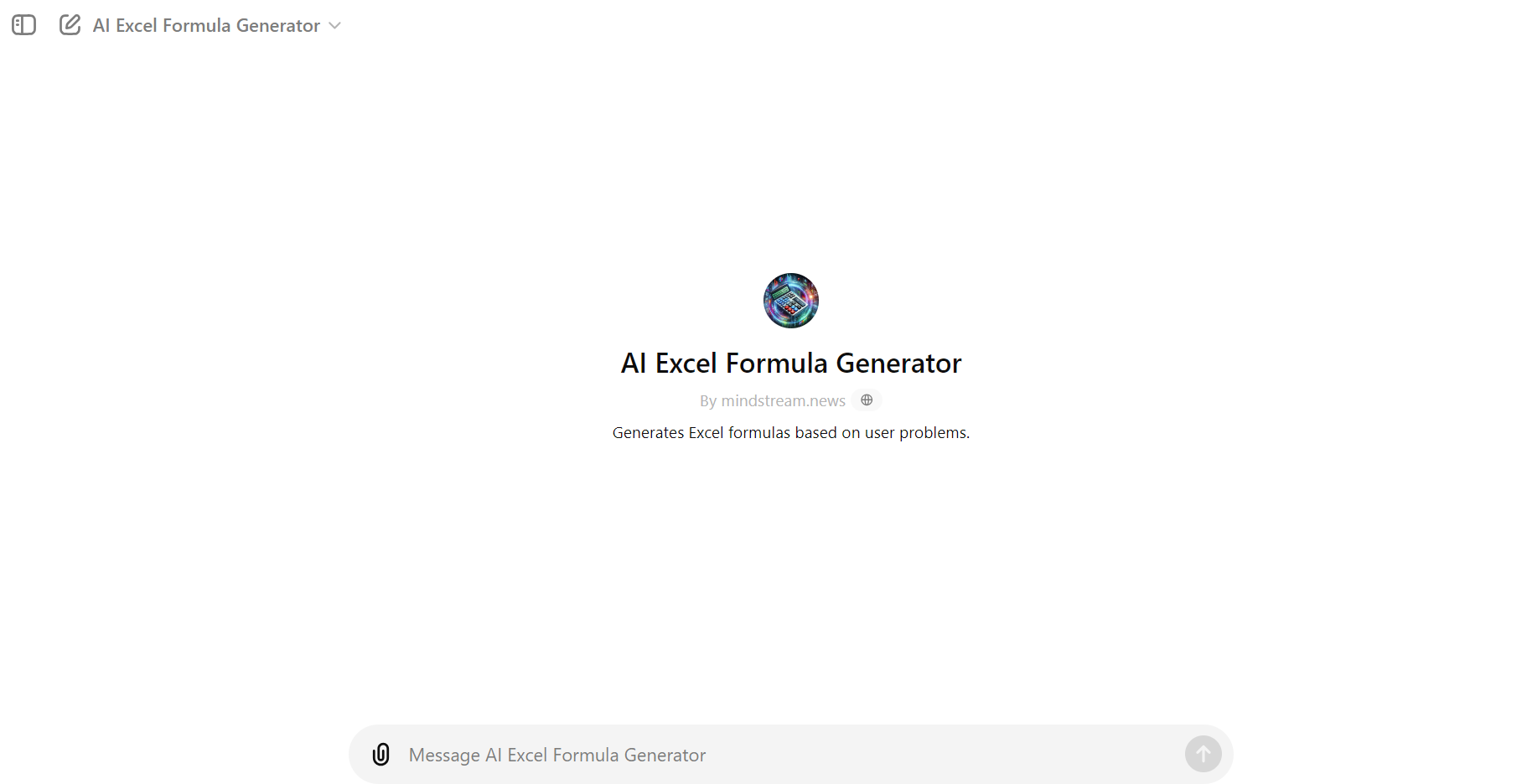 AI Excel Formula Generator GPT موجود در ChatGPT.