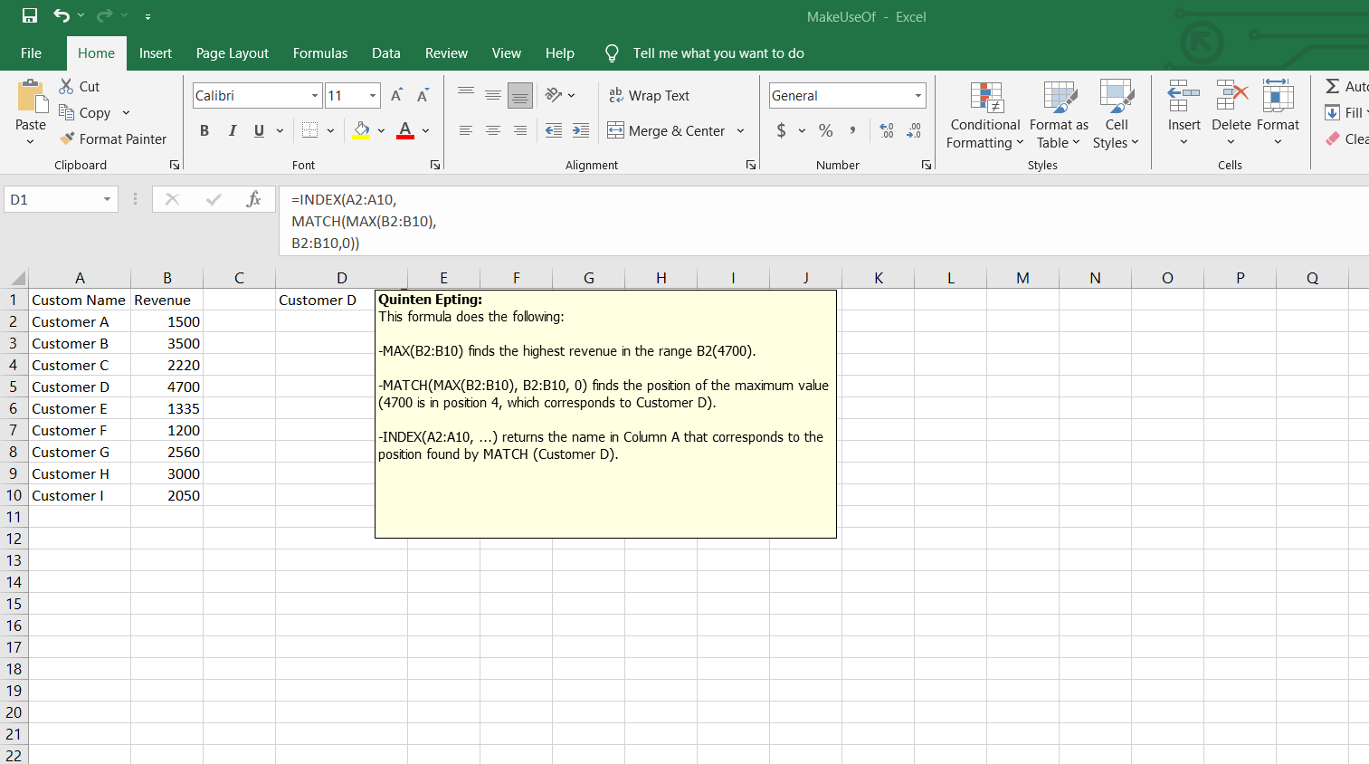 Demonstrating the use of planning out your formulas, for desired results.