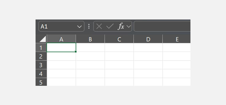 A screenshot showing cell reference A1 in Excel