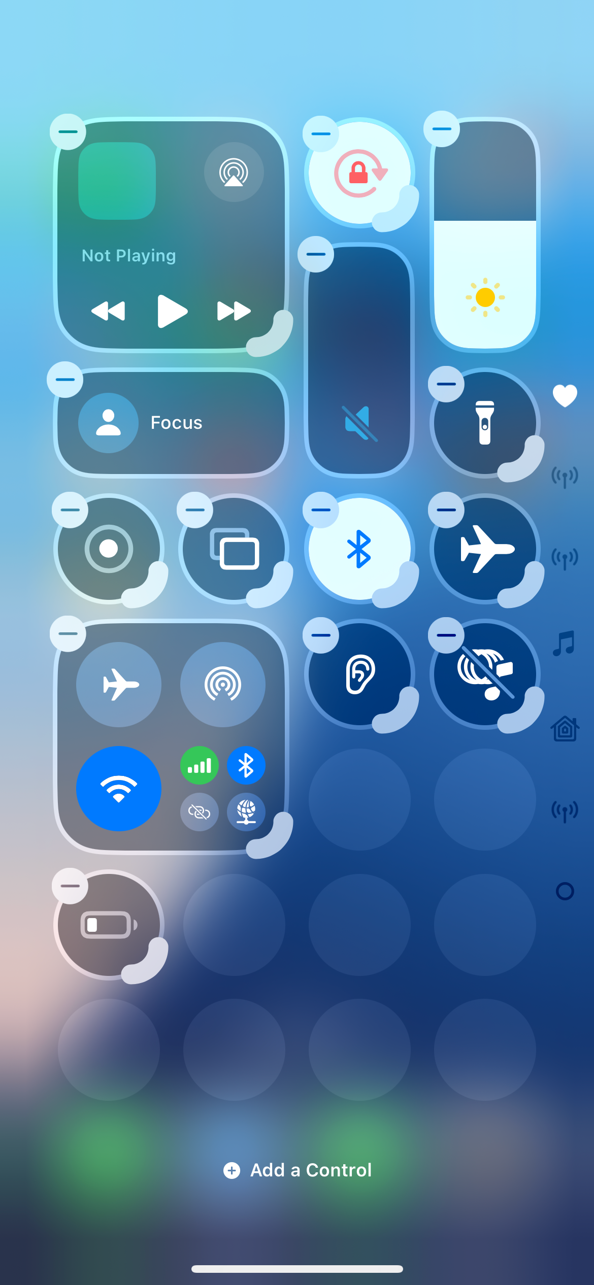 Add Control Option in iPhone Control Center