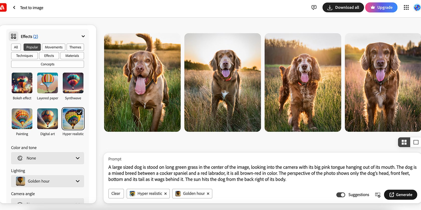 Dog image generated by Adobe Firefly AI