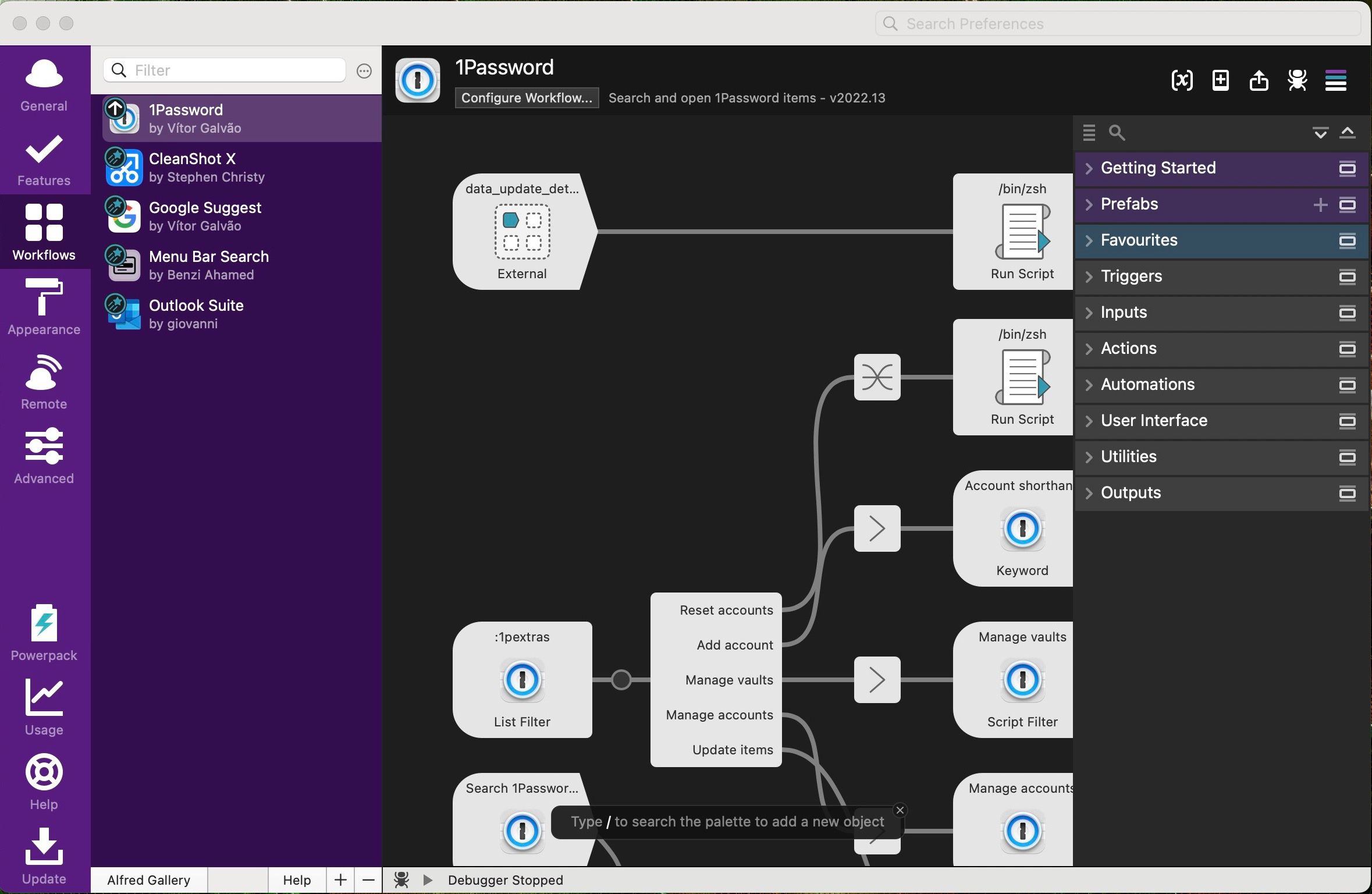 1Password integration in Alfred for Mac