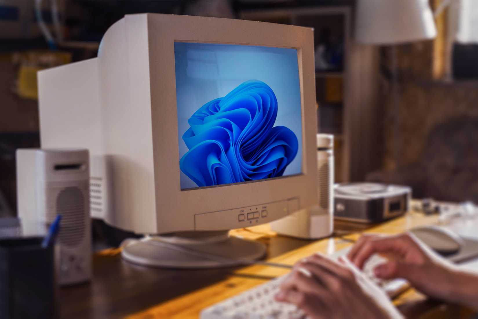 An old PC with Windows 11 running on it