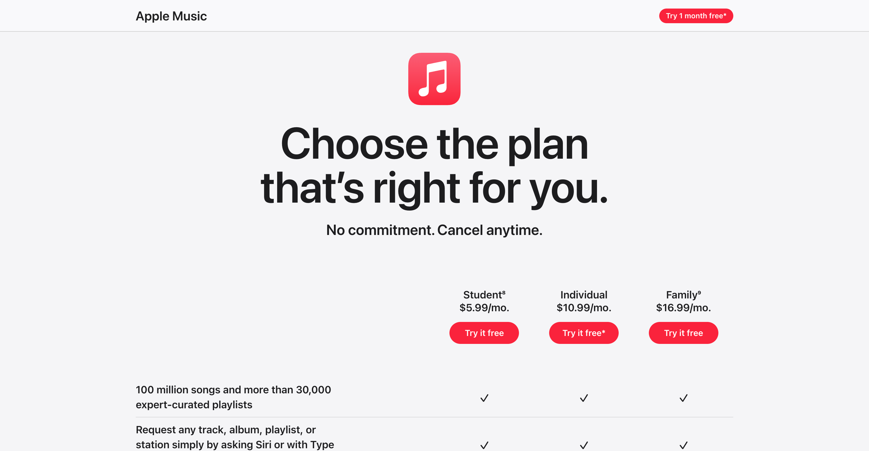 Apple Music subscription plans