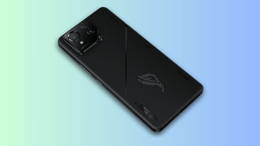 Asus ROG Phone 8 Pro on blue gradient background