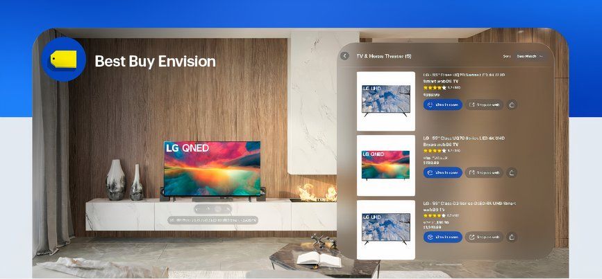 Using the Best Buy AR view app.