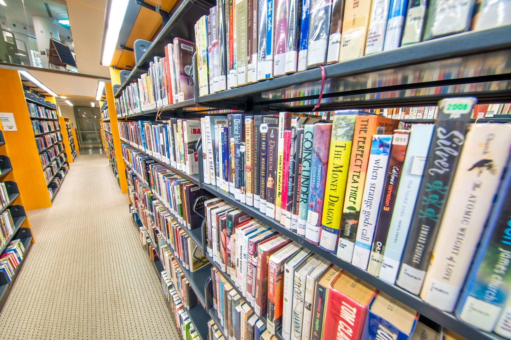 books in a public library