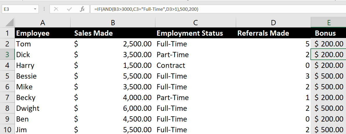 Combine IF and AND/OR Functions for More Complex Logic in Excel