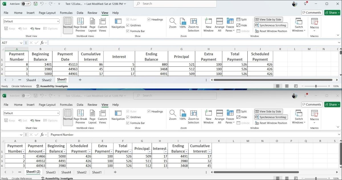 Comparing Different Excel Sheets