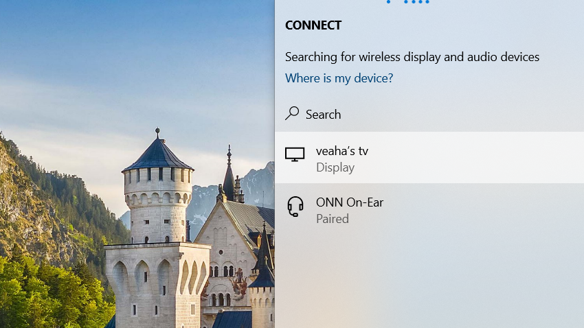 connecting to my tv from windows connect