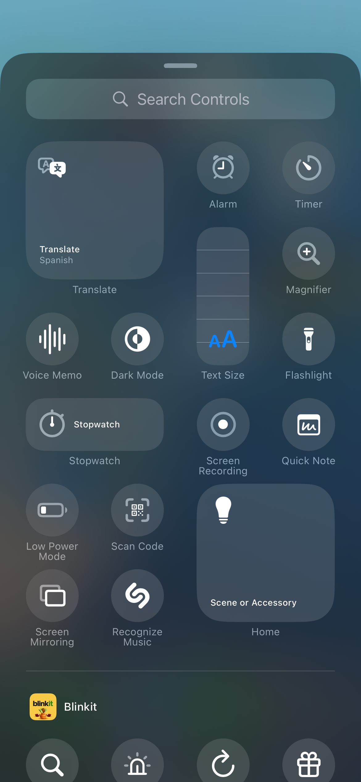 Controls Available in iPhone Control Center