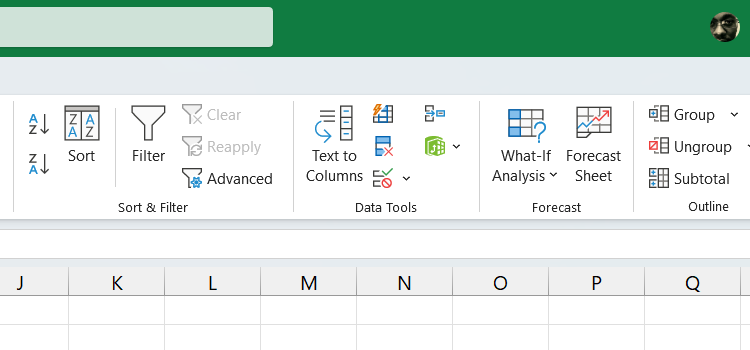 گروه Data Tools از روبان در اکسل.