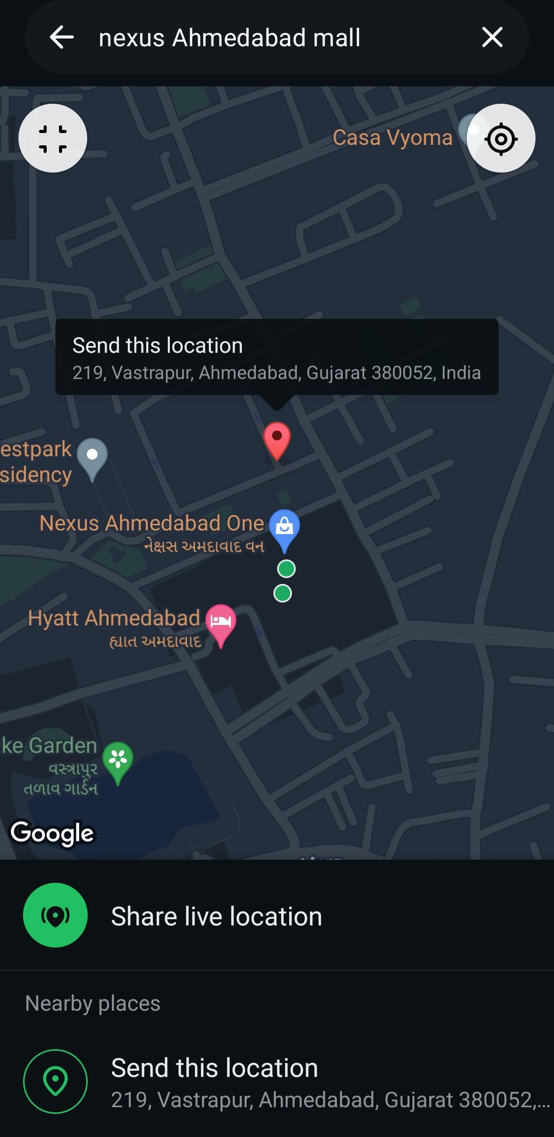 Dropping Location Pin on WhatsApp