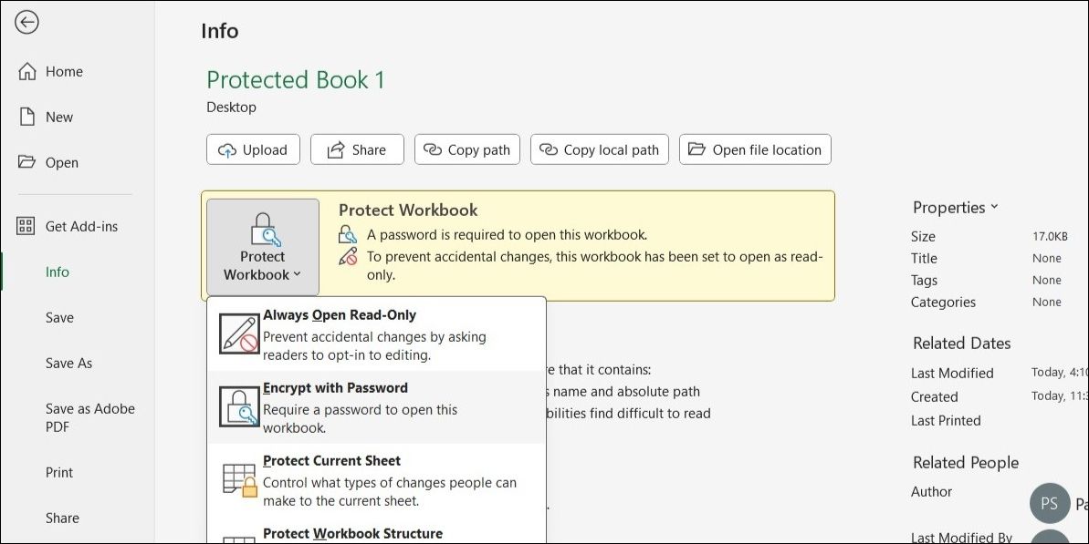 Encrypt Excel File With Password