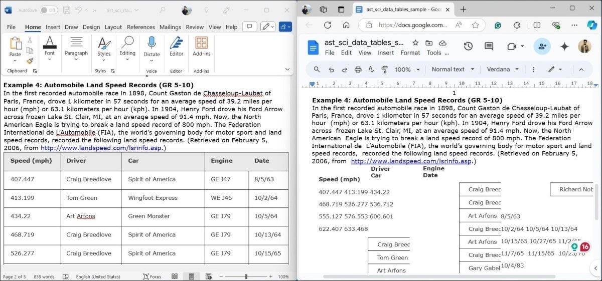 File Compatibility in Word and Docs