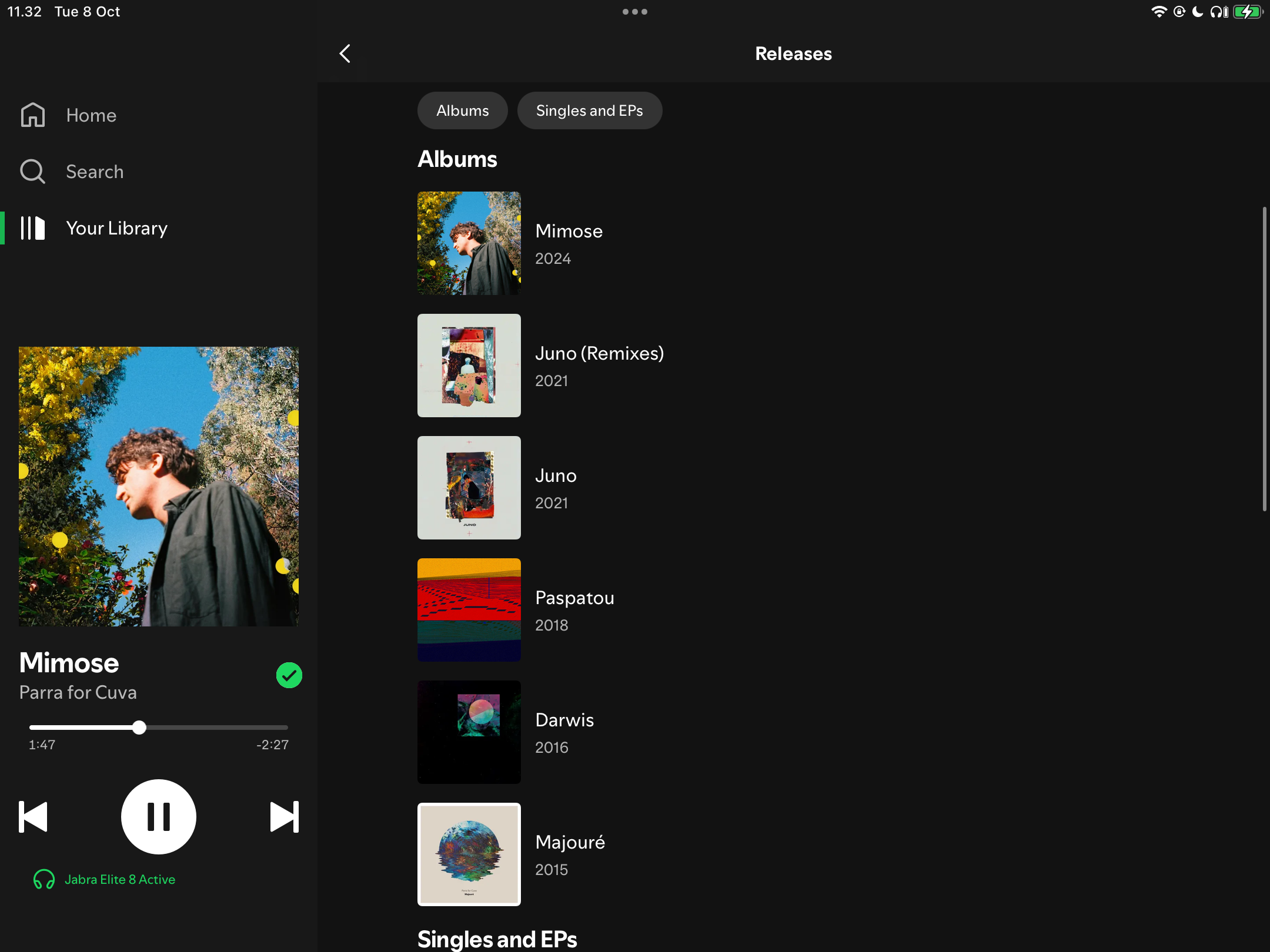 فیلتر کردن دیسکوگرافی در Spotify