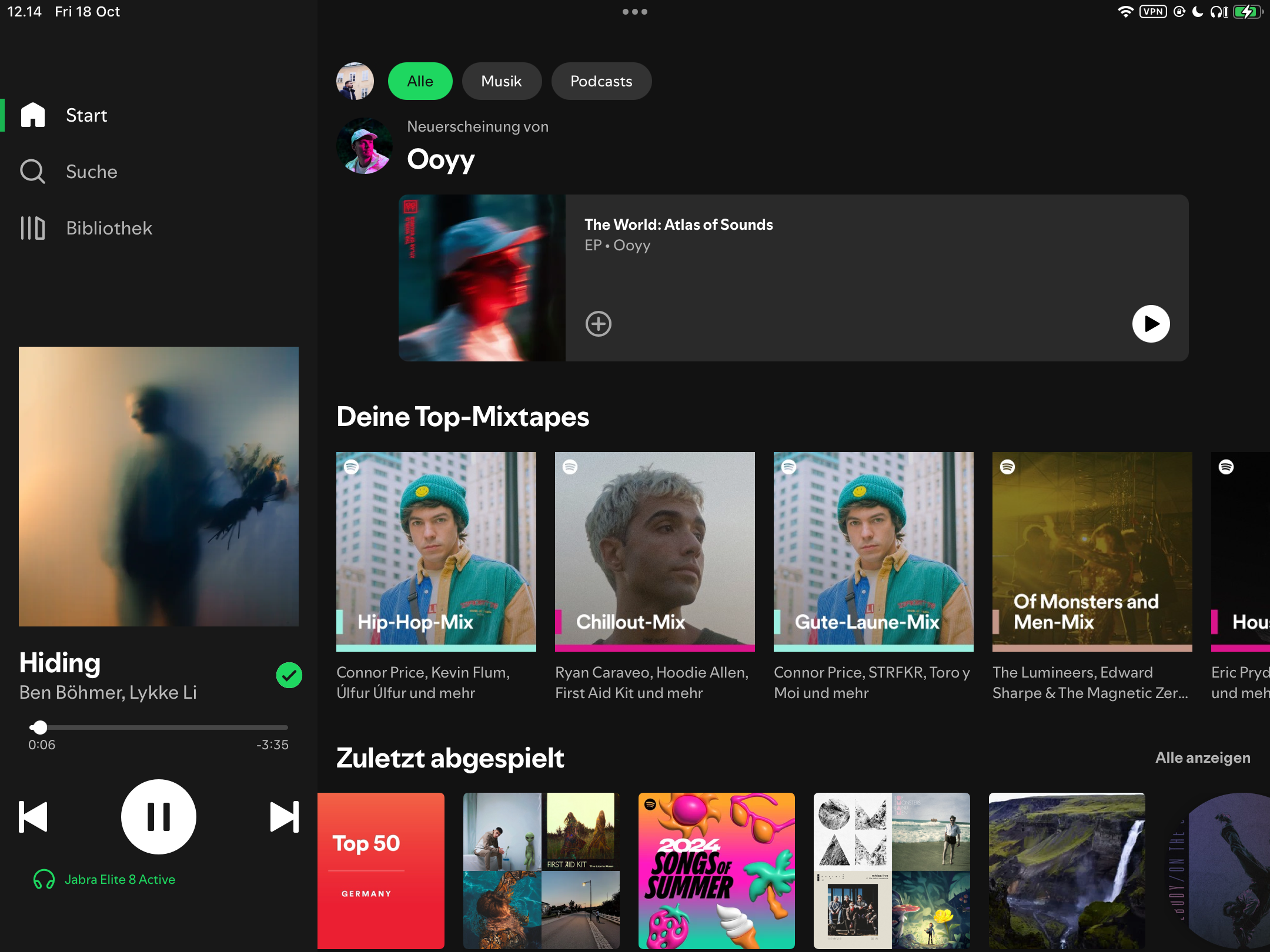 Discovering a new artist in Spotify