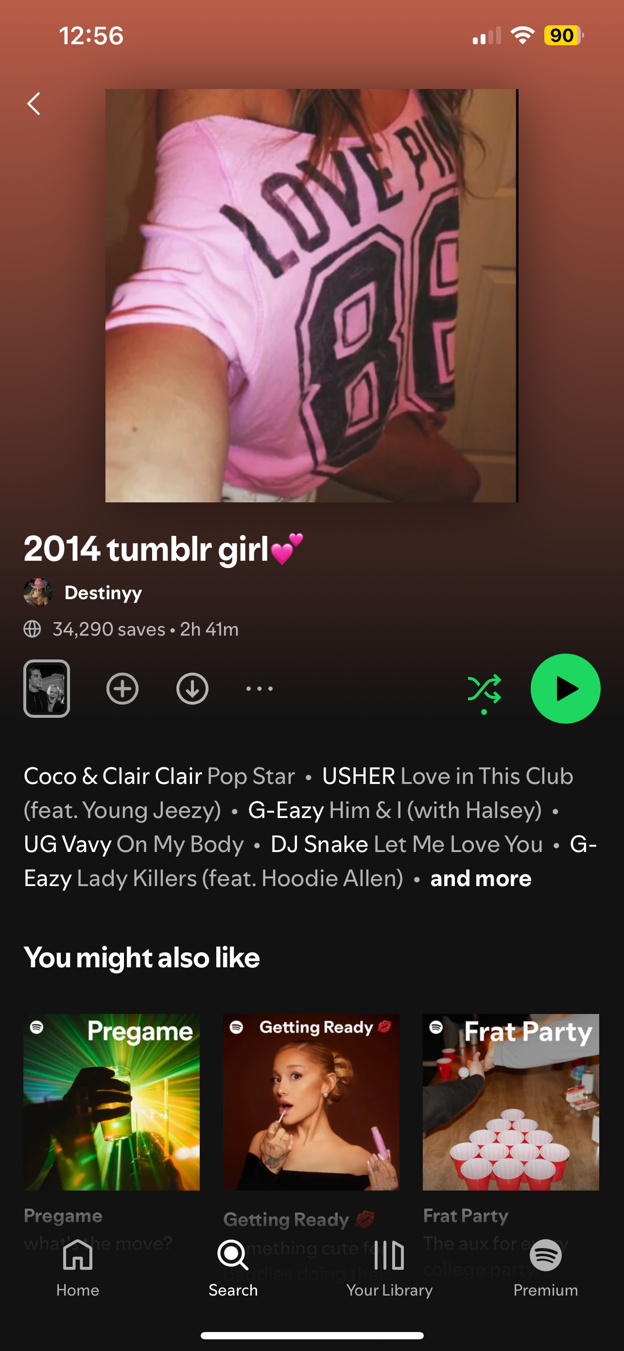 لیست پخش Spotify به نام دختر Tumblr 2014 با حضور USHER و DJ Snake