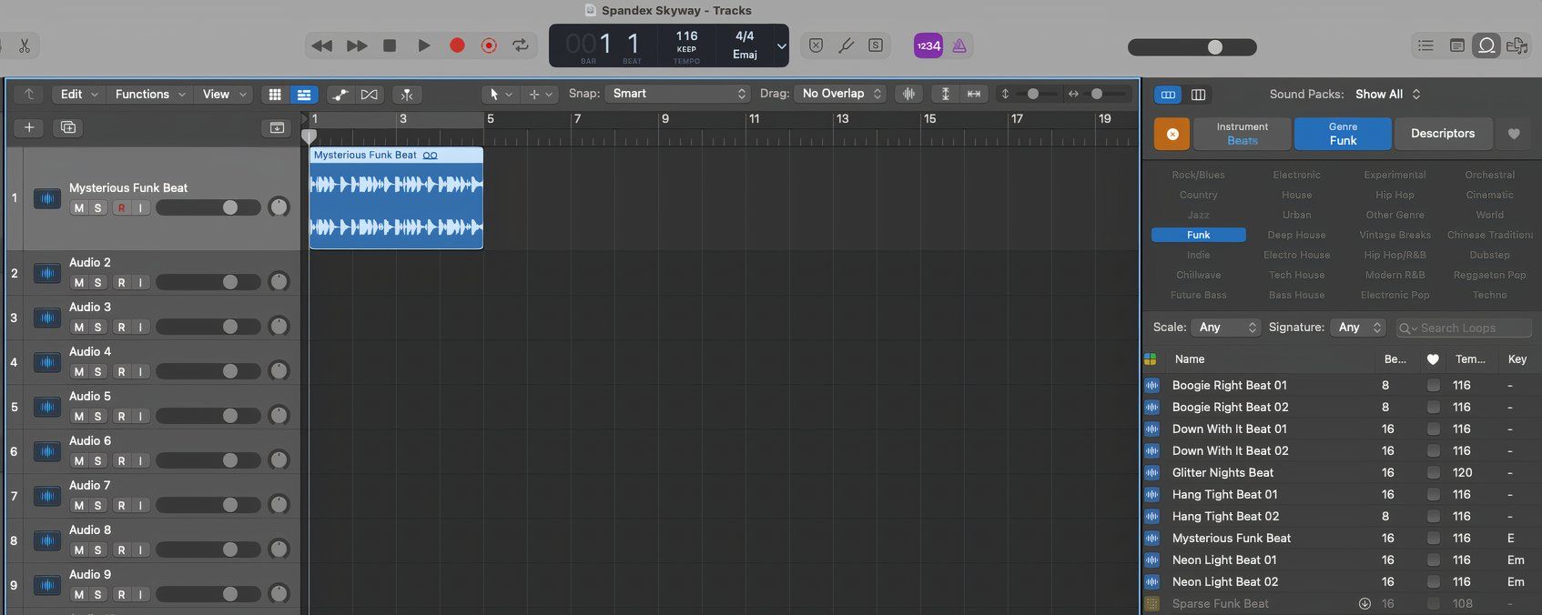 Importing a sample into Logic Pro 11.