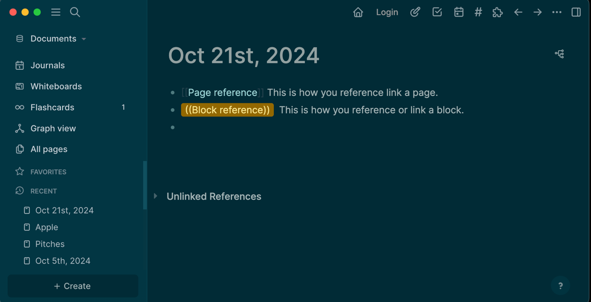 Logseq's bidirectional linking feature