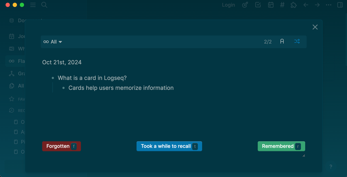 A Logseq flashcard