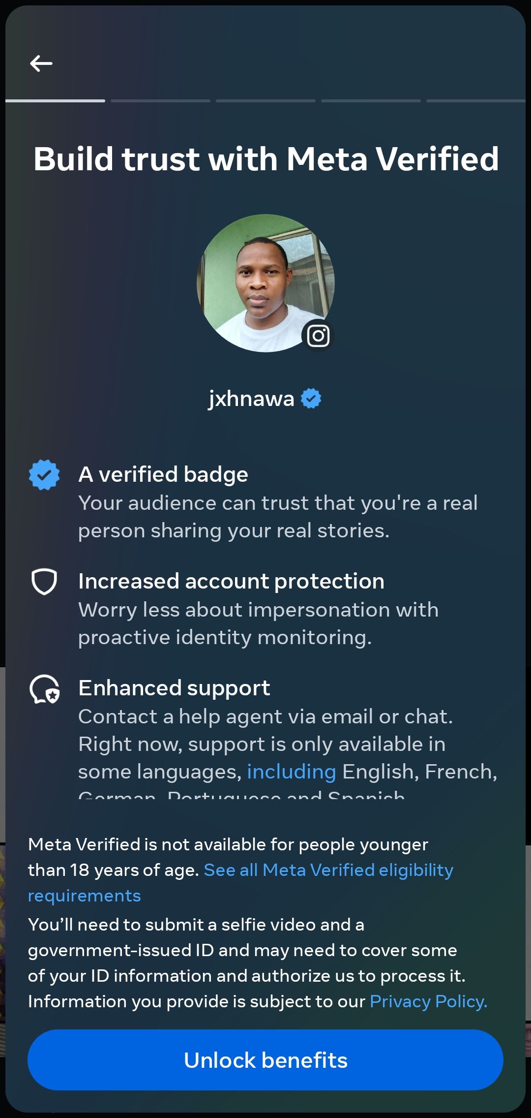 meta verified subscription