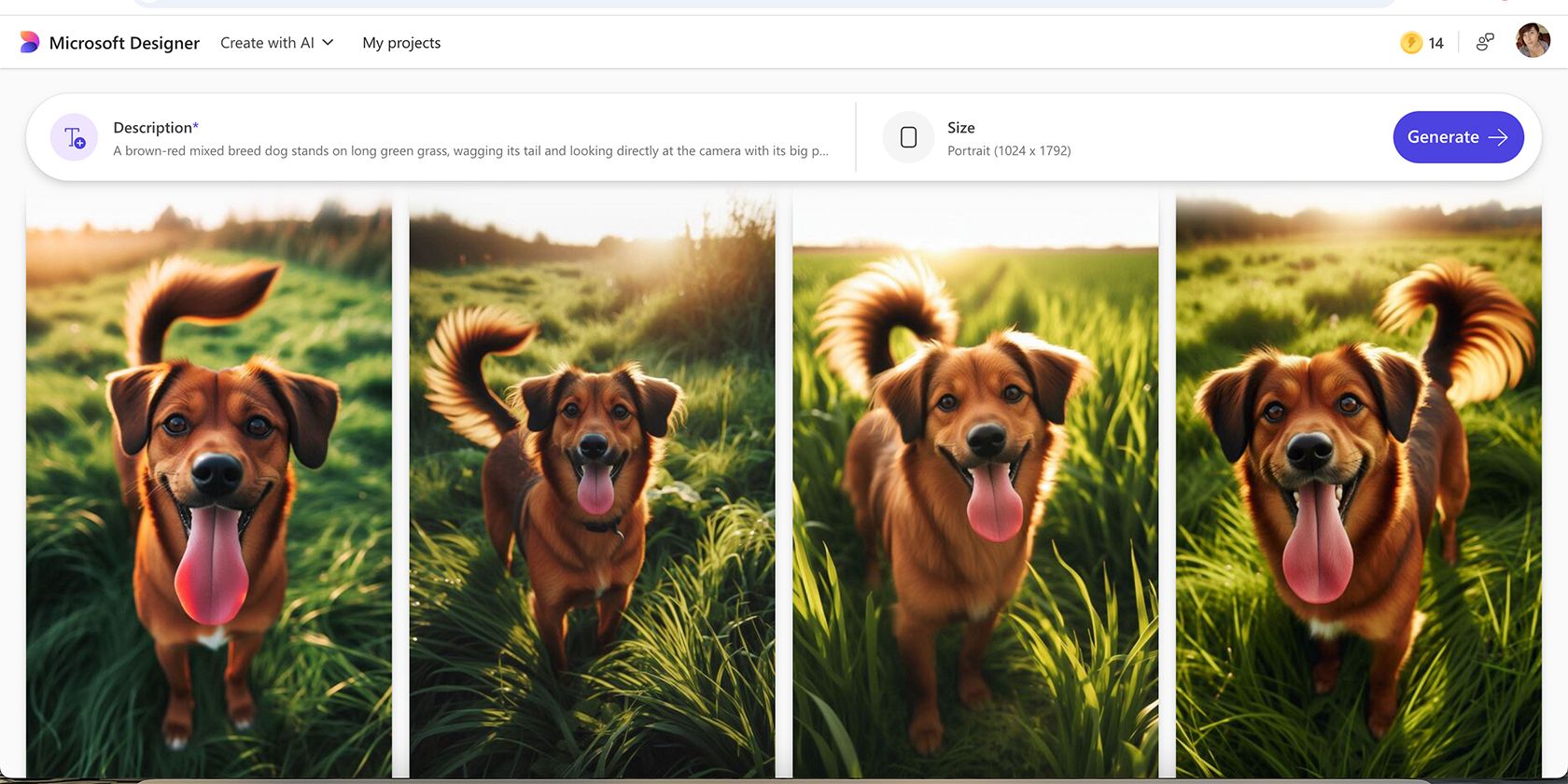 Microsoft Designer AI Dog Portrait