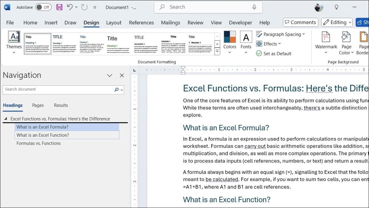 Navigation Pane in Word