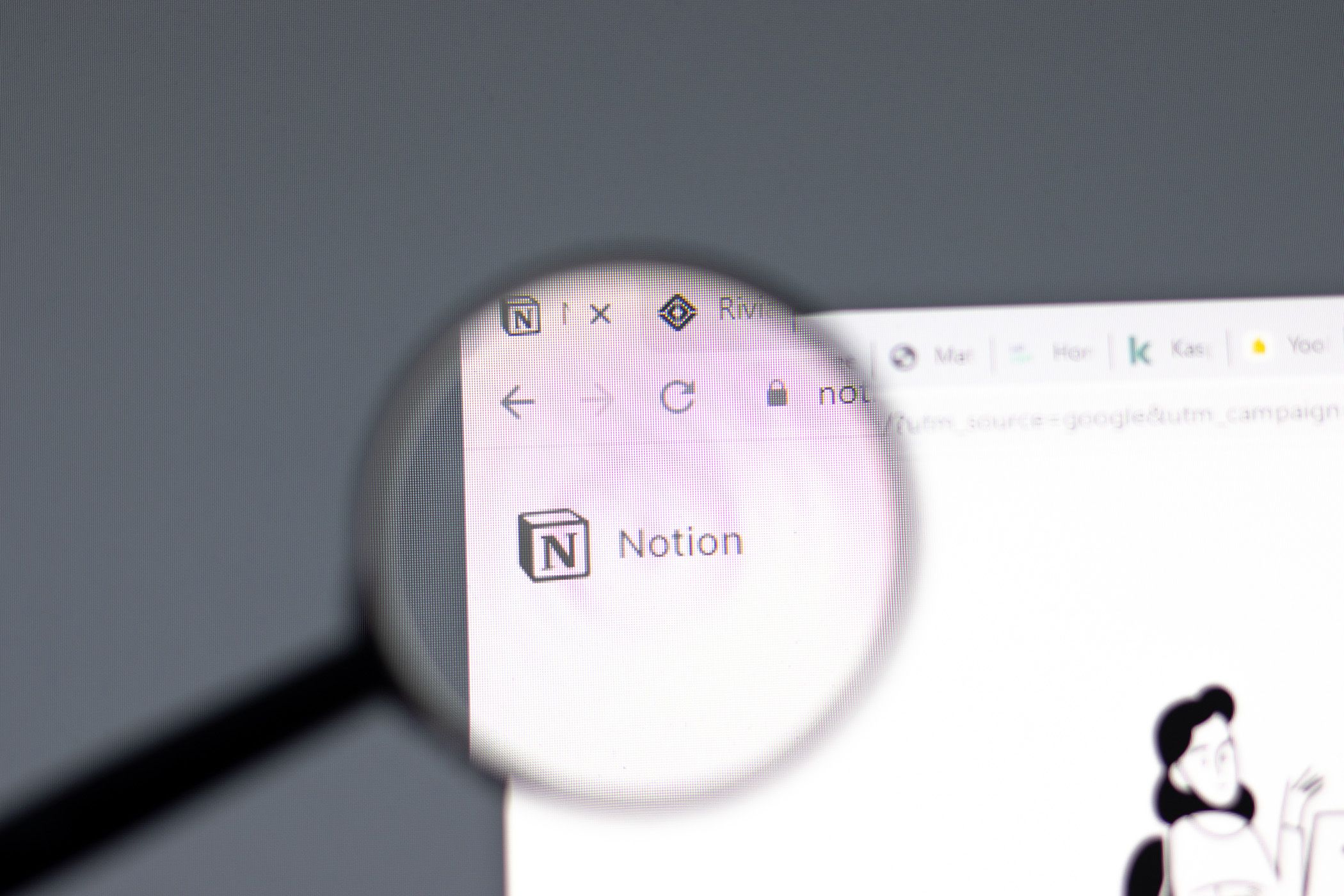 Notion website in browser with the Notion logo