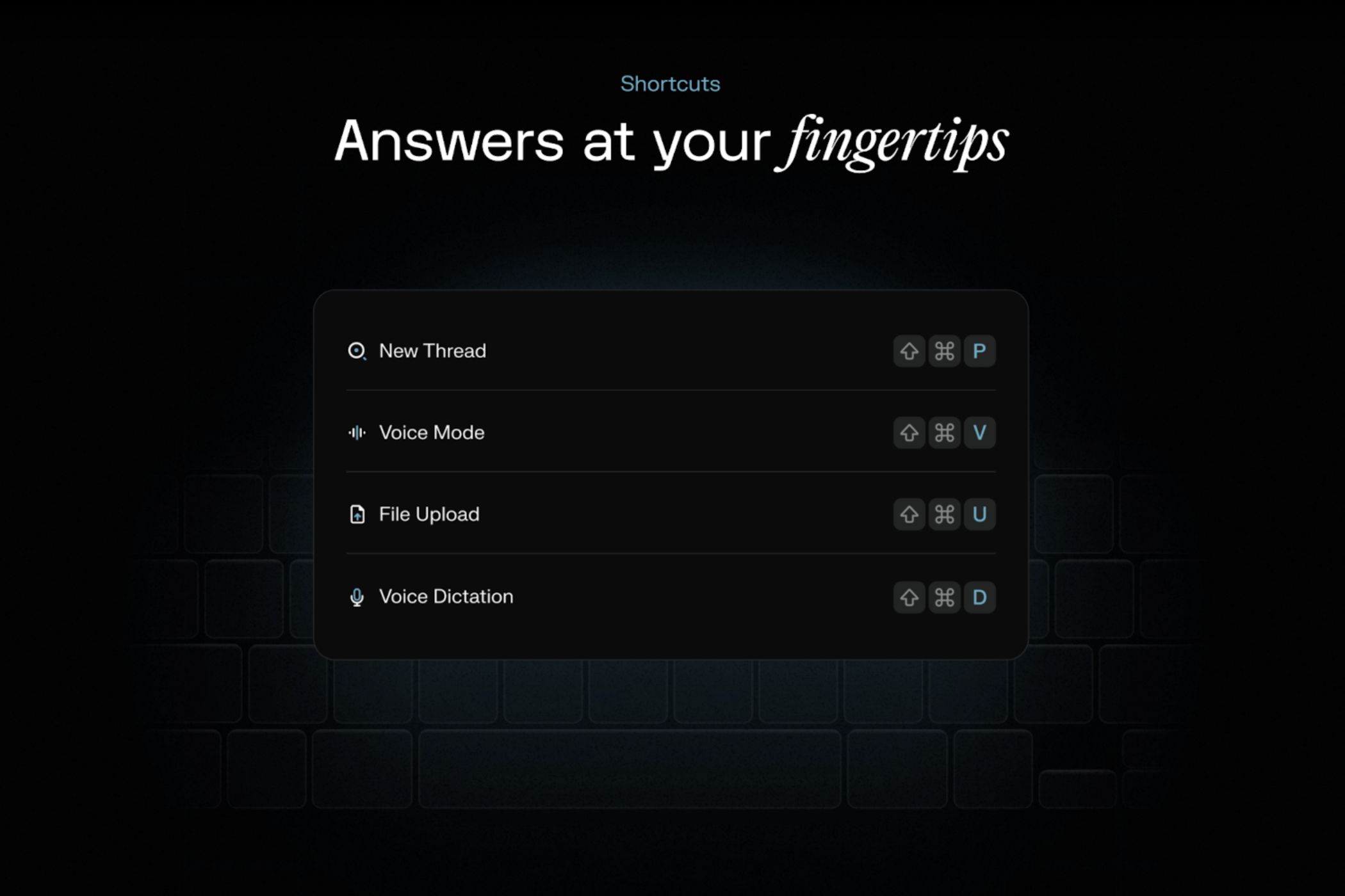 Perplexity AI Answers At Your Fingertips screen on black background