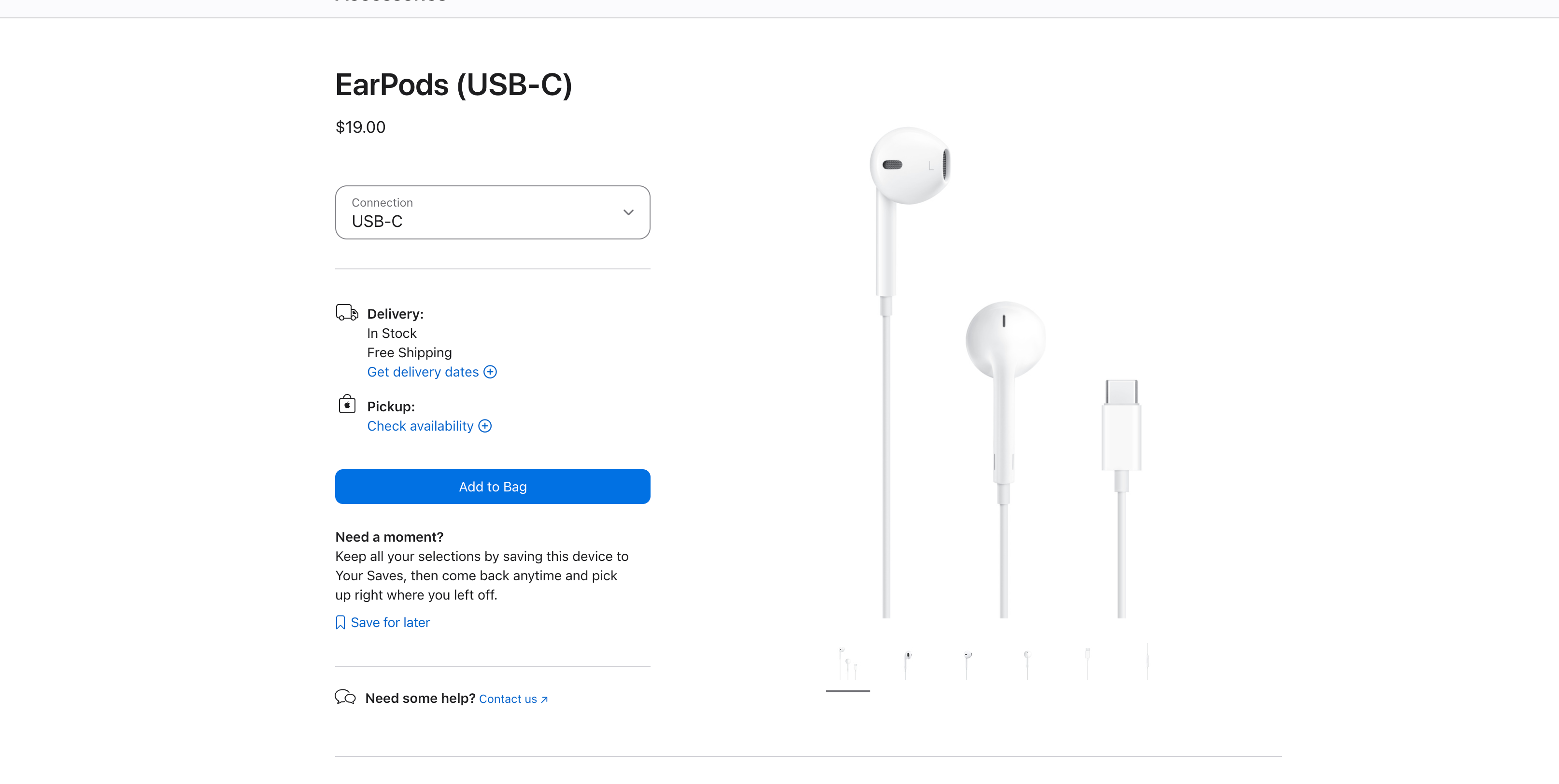 EarPods (USB-C) Apple Store Page