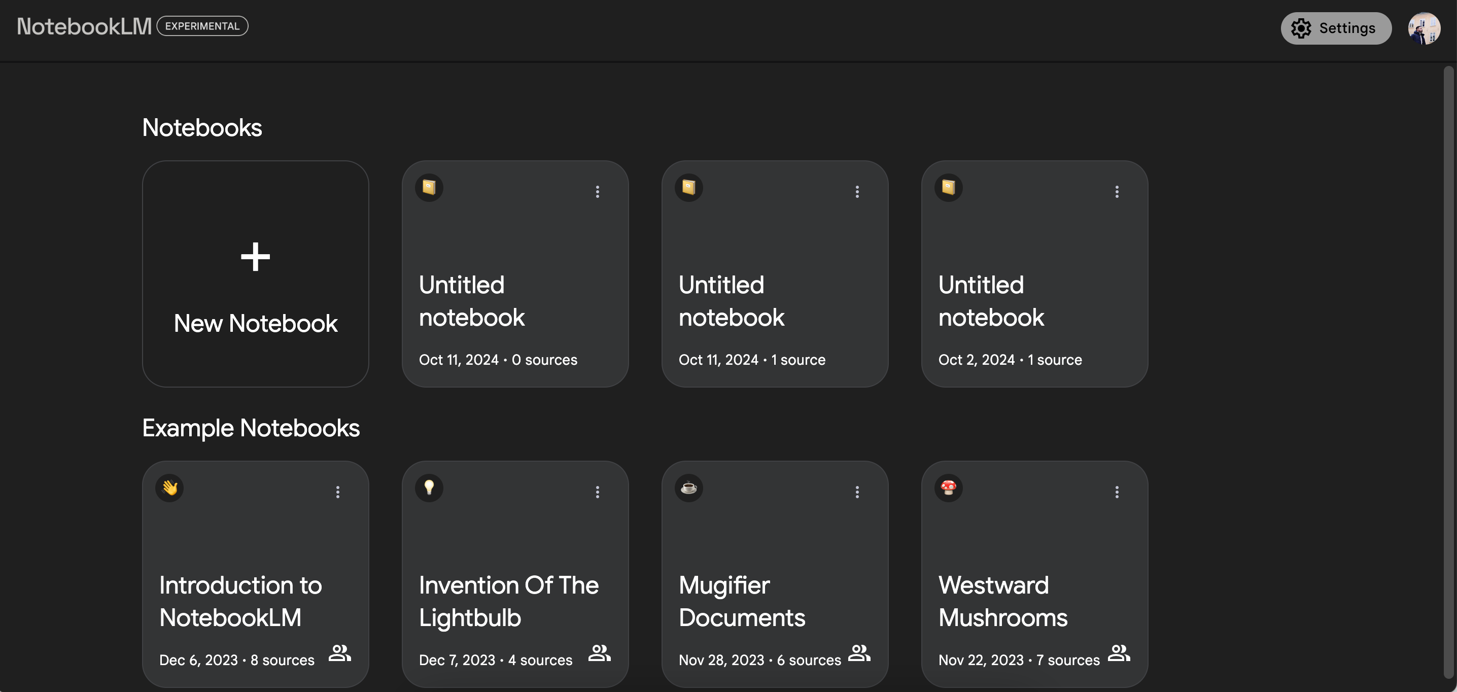 The Interface of the NotebookLM App