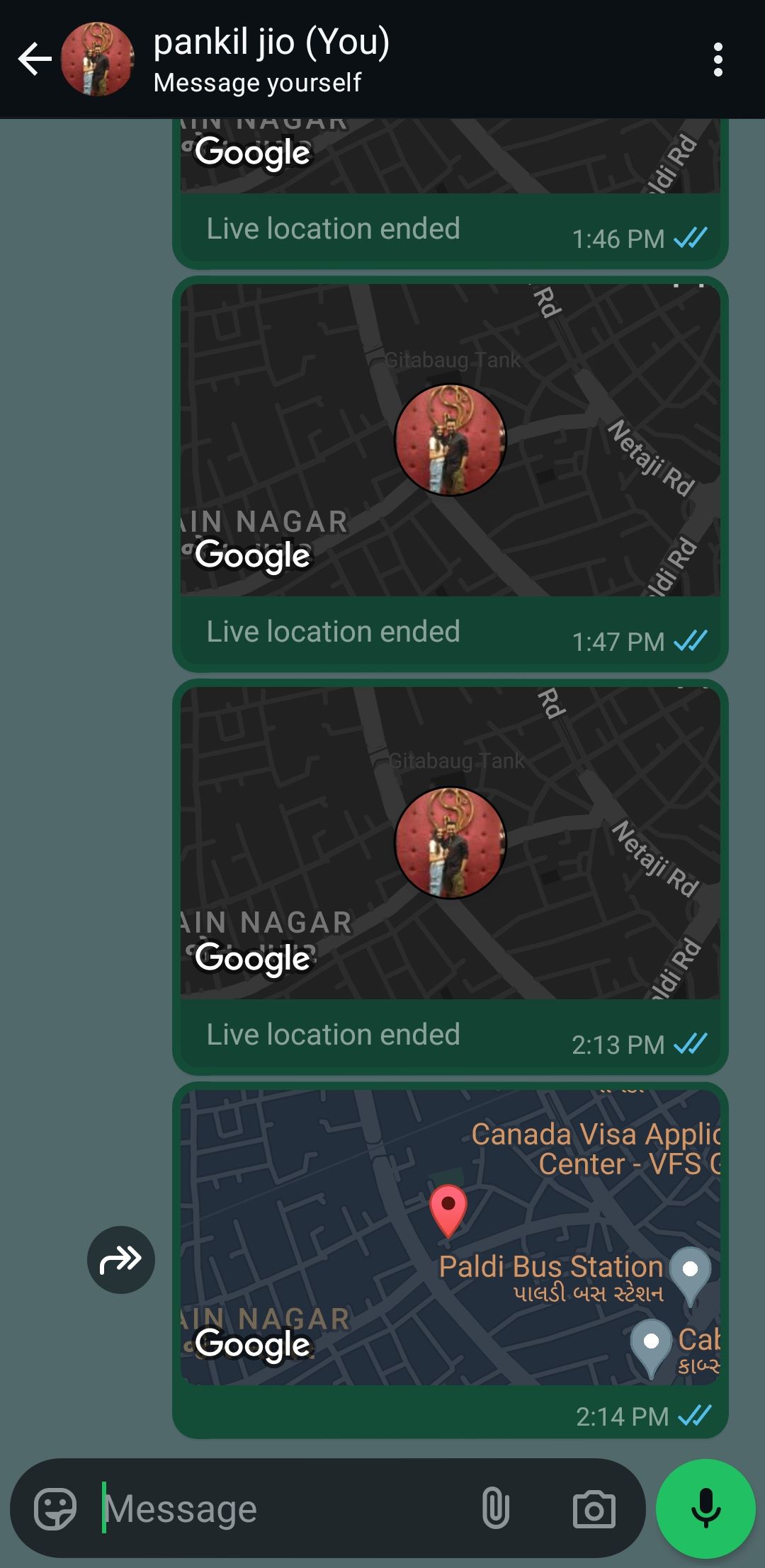 Sharing Current Location on WhatsApp