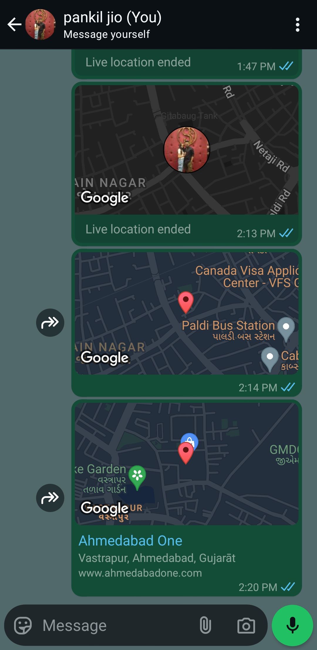 Sharing Other Locations on WhatsApp