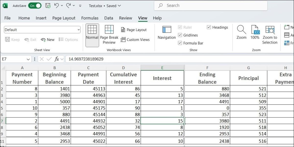 Splitting Screen in Excel