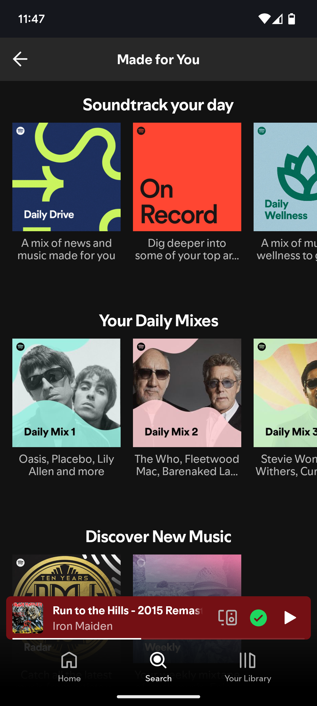 Personalized playlists on Spotify