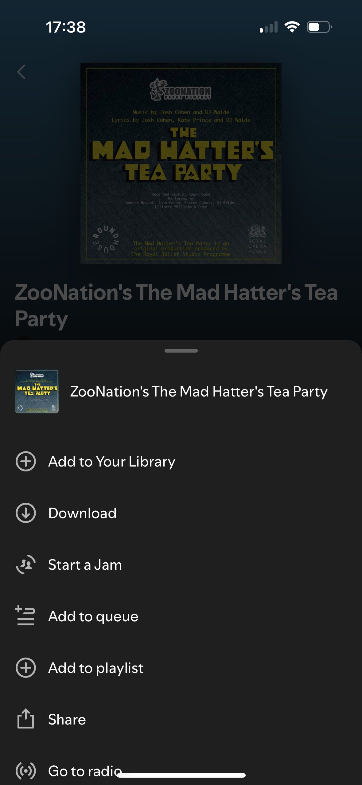 Add an album to your library on Spotify