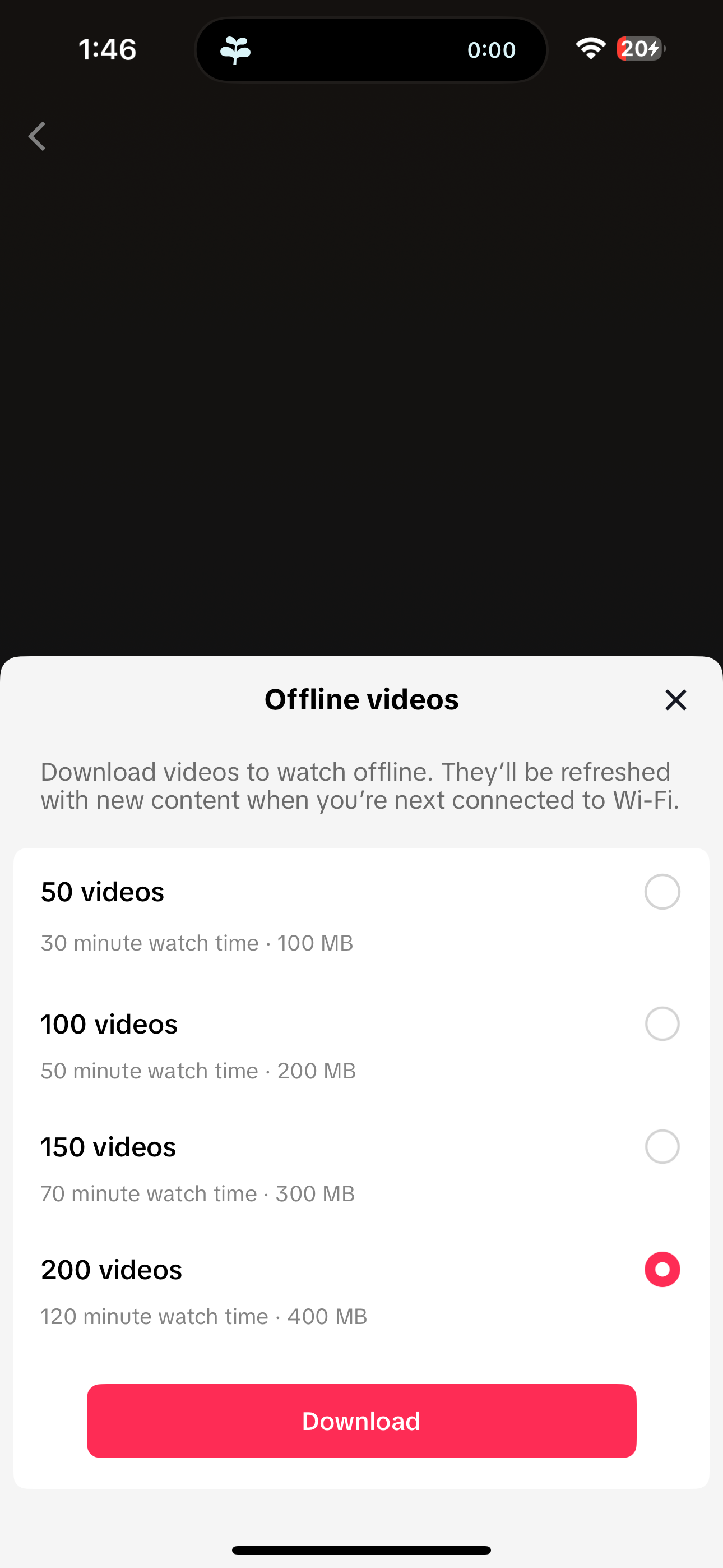 TikTok Offline Videos feature