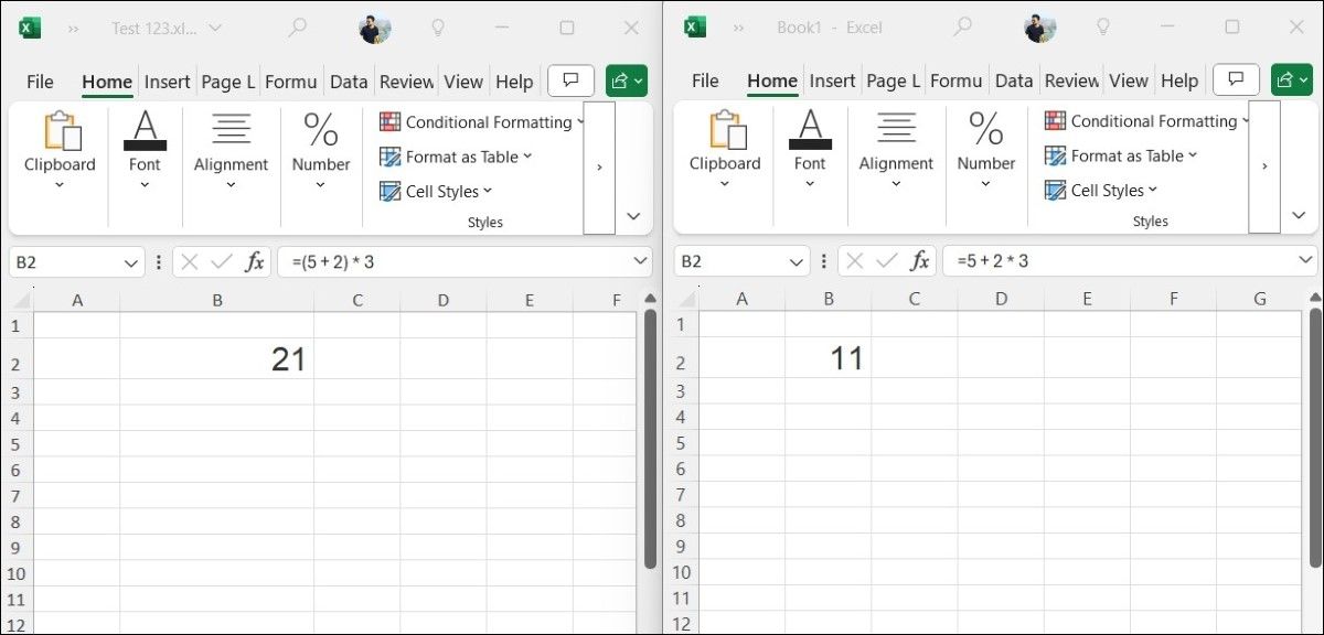 Use Parentheses to Control the Order of Operations in Excel