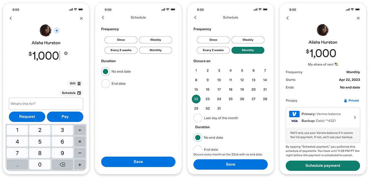 venmo scheduled send 