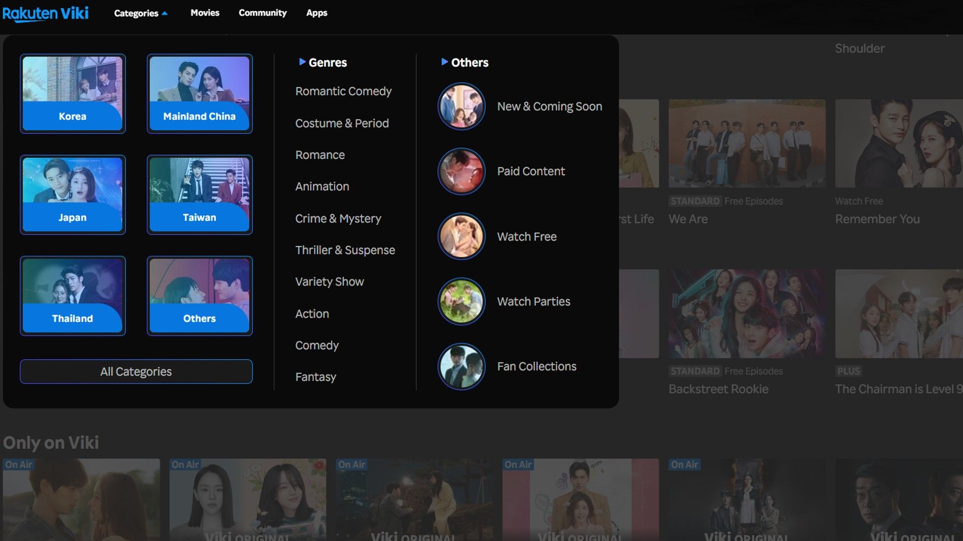 Title Screen for Asian Streaming Service Viki.