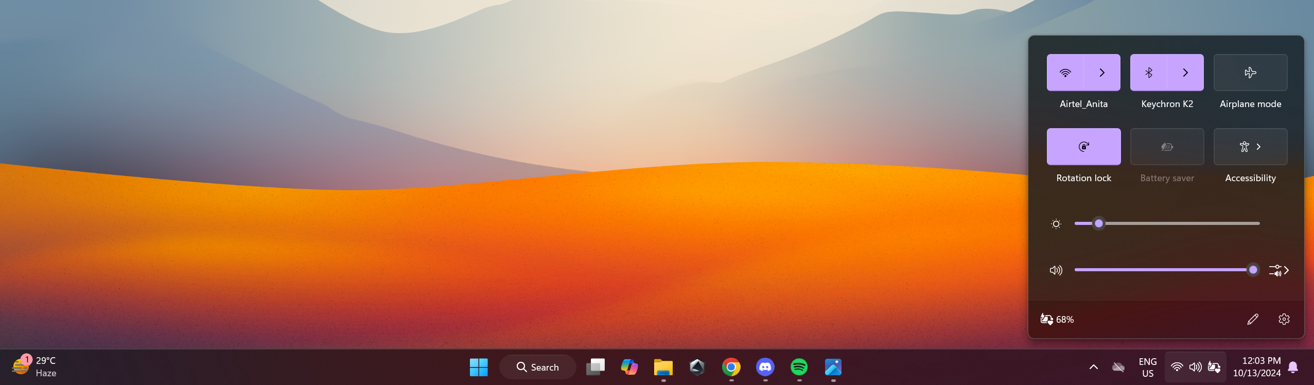 Windows 11 Taskbar and Action Center