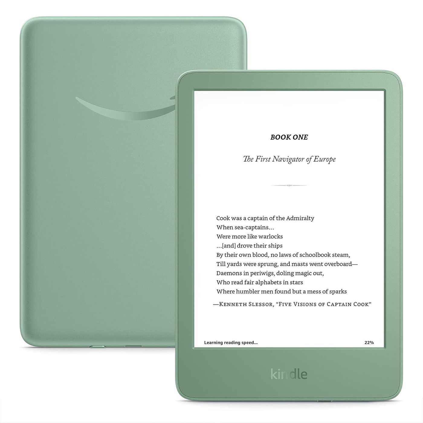 2024 Kindle in Matche Green on blank background