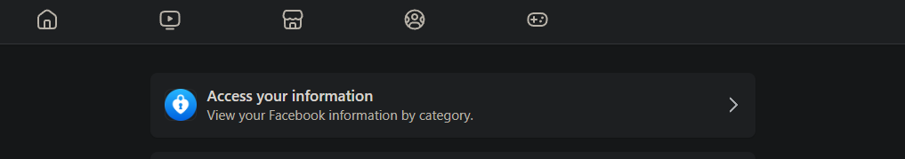 access your information option on facebook