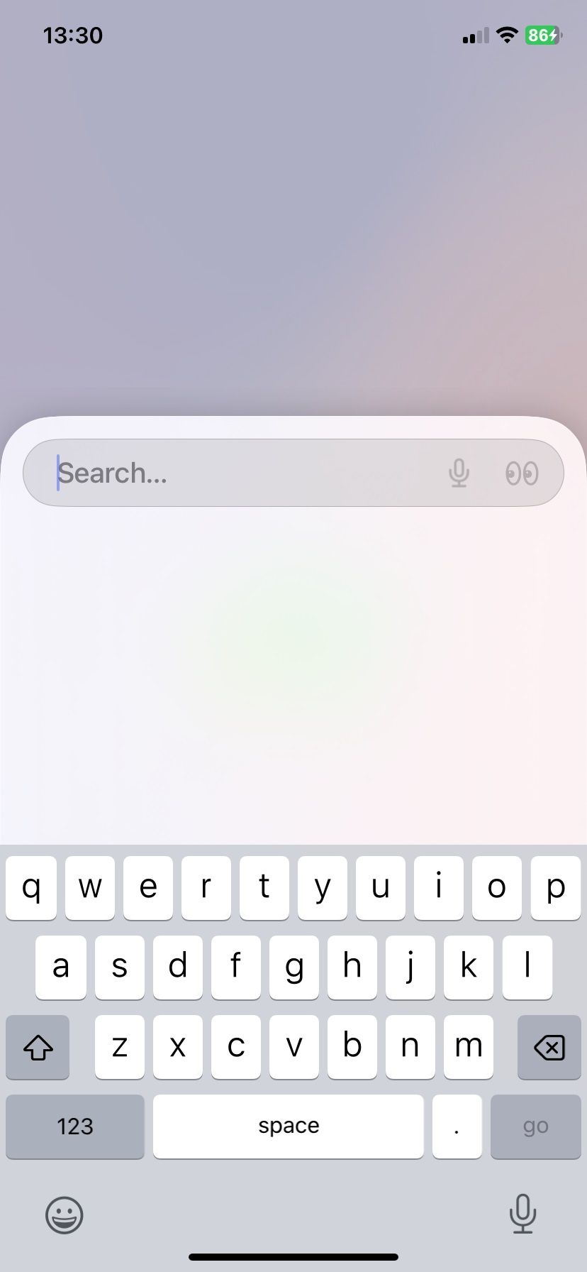 Arc Search URL field pulled up on iPhone