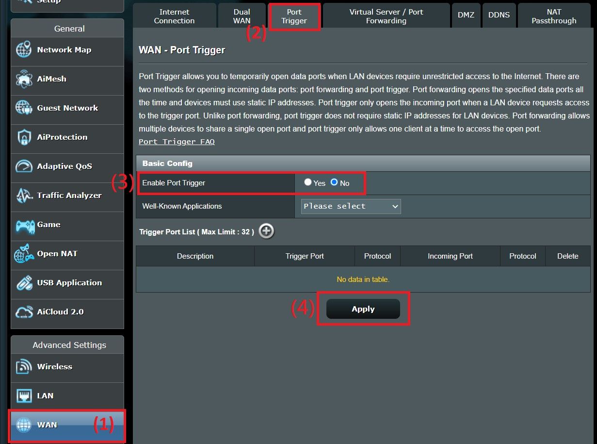 asus router disable nat-pmp port trigger