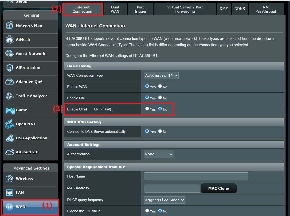 asus router disable upnp