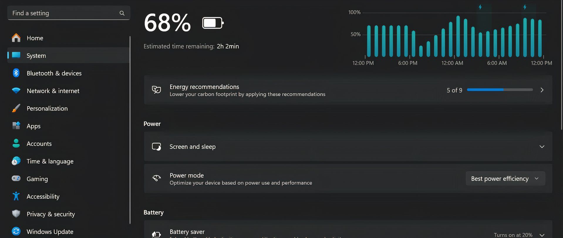 battery estimate details on windows