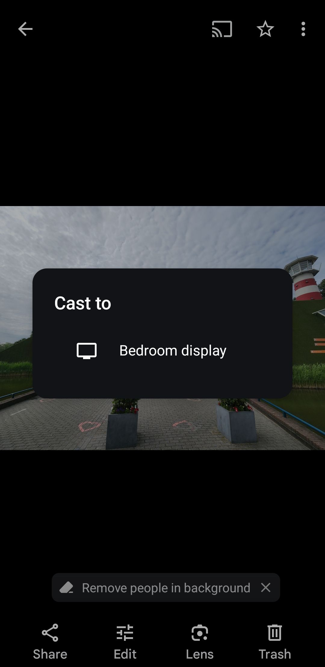Cast To Menu in Google Photos App