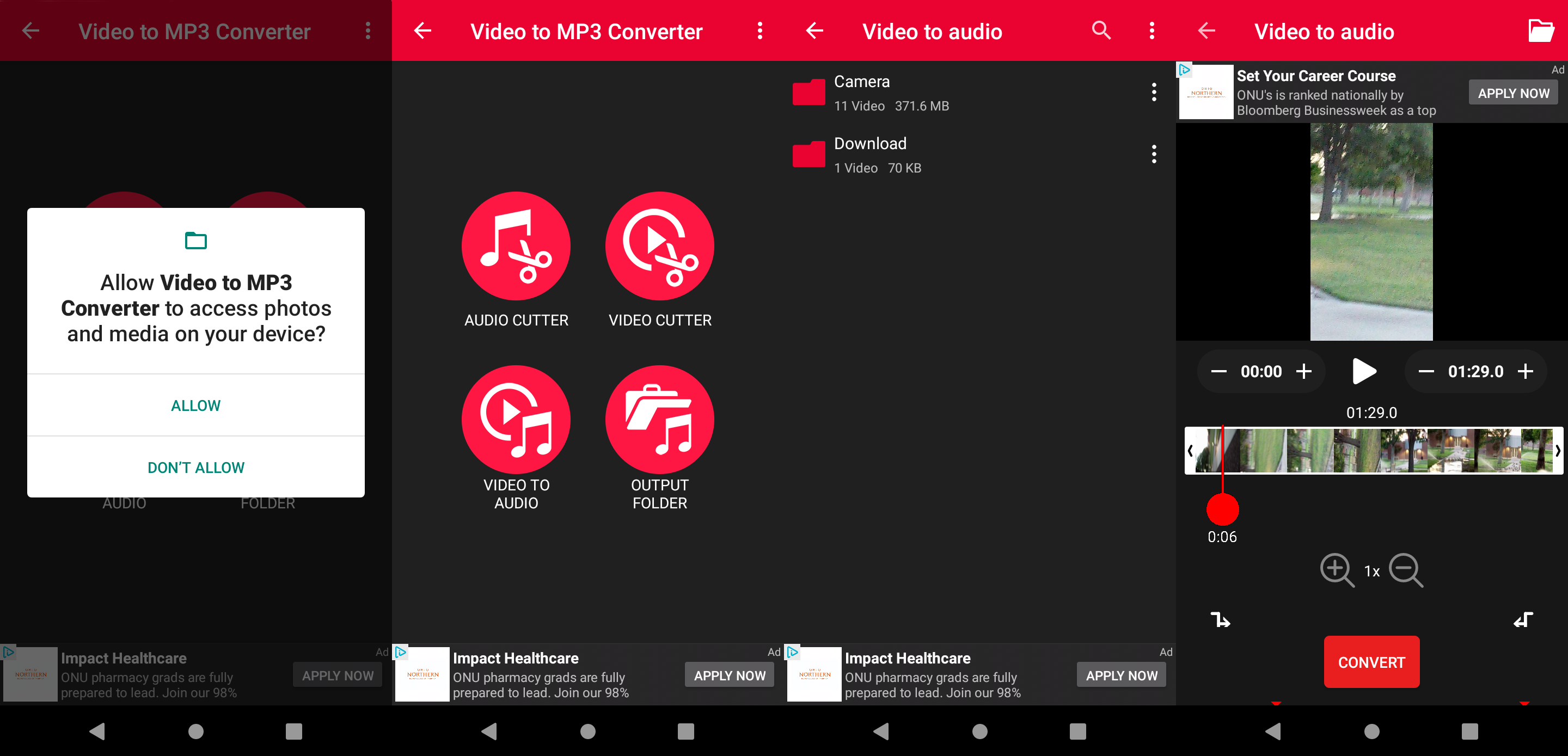 converting video to audio on android phone